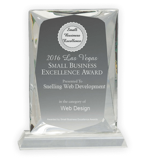 2016 Las Vegas Small Business Excellence Award for Snelling Web Development in Web Design