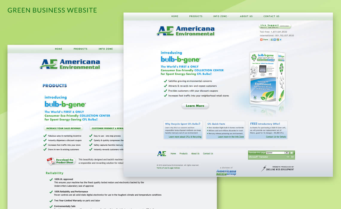 Americana Environmental - Green Business Website Design