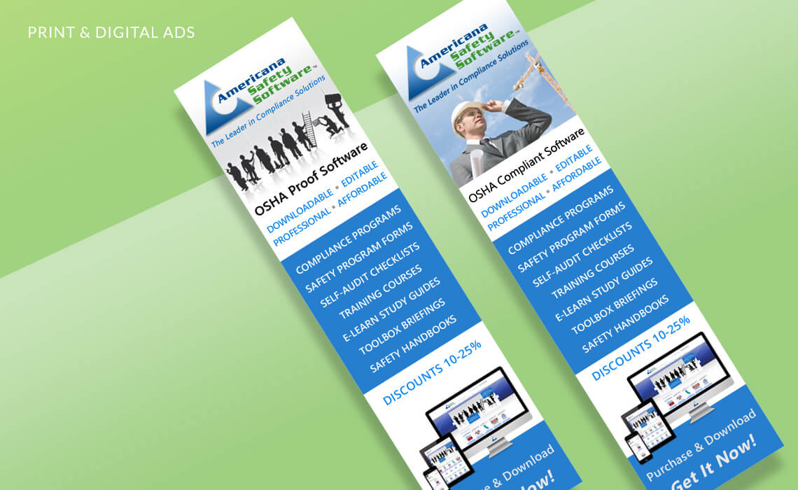 Americana Safety Software - Print & Digital Ad Marketing Design