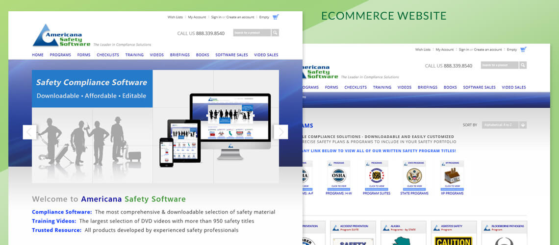Americana Safety Software - Ecommerce Website Design
