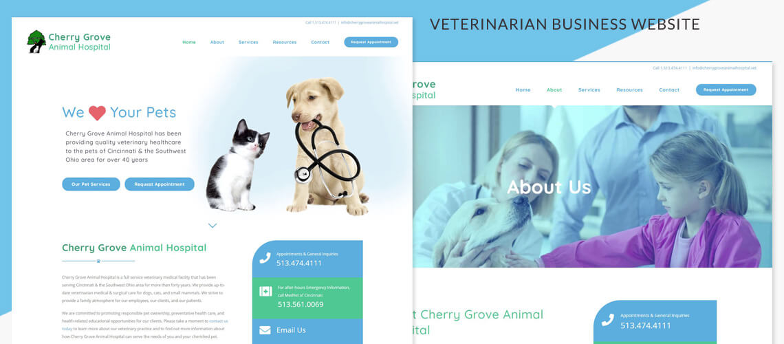 Cherry Grove Animal Hospital - Veterinarian Business Website Design
