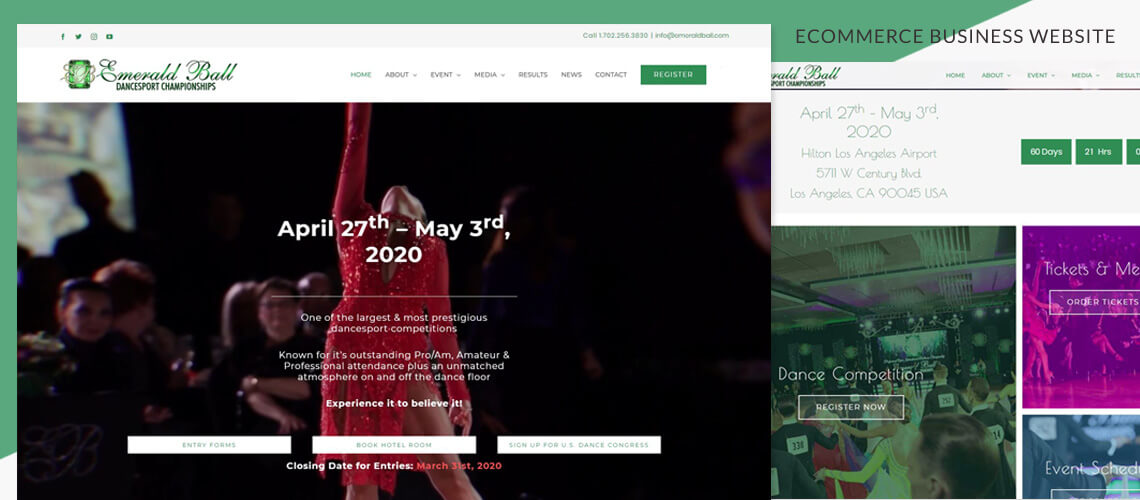Emerald Ball - Responsive Ecommerce Business Website Design