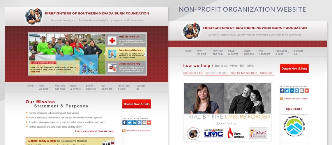 The Burn Foundation - Non-Profit Organization Website, Logo Design, Graphics Design, Marketing Design