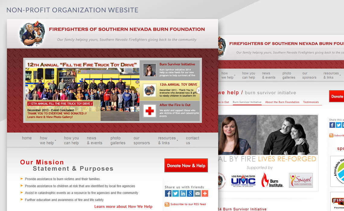 The Burn Foundation - Non-Profit Organization Web Design