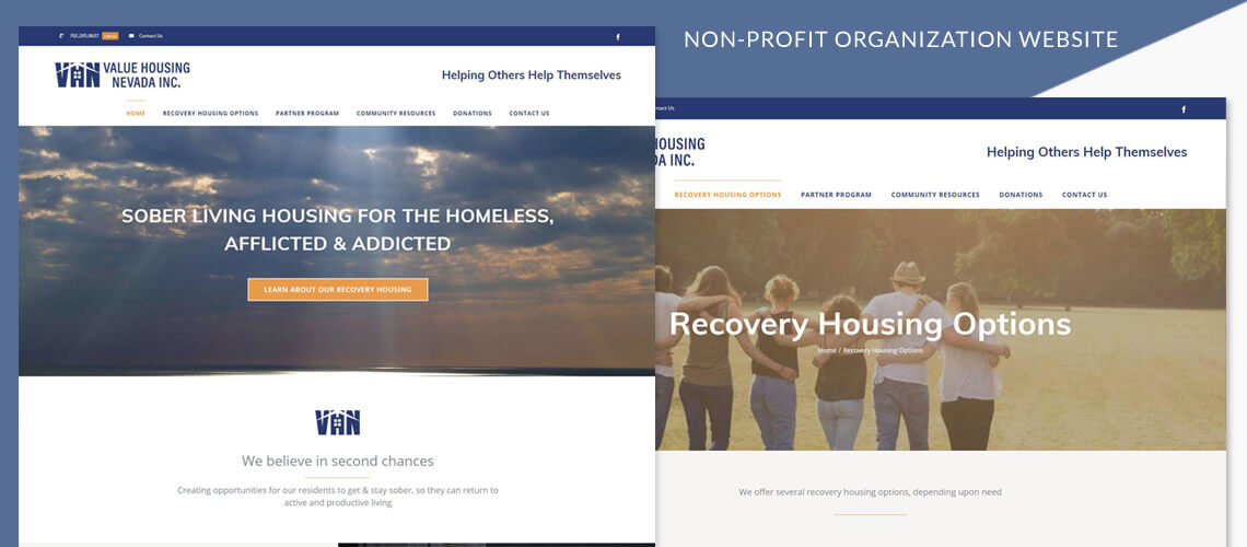 Value Housing Nevada - Responsive Non-Profit Organization Website Design